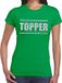 Bellatio Decorations Groen Topper shirt in zilveren glitter letters dames - Toppers dresscode kleding M