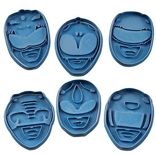 Cuticuter Power Rangers Pack uitsteekvorm, blauw, 16 x 14 x 1,5 cm, 6 stuks