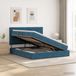 Maison Exclusive - Lit LED avec rangement et matelas, bleu foncé, 160 x 200 cm, velours