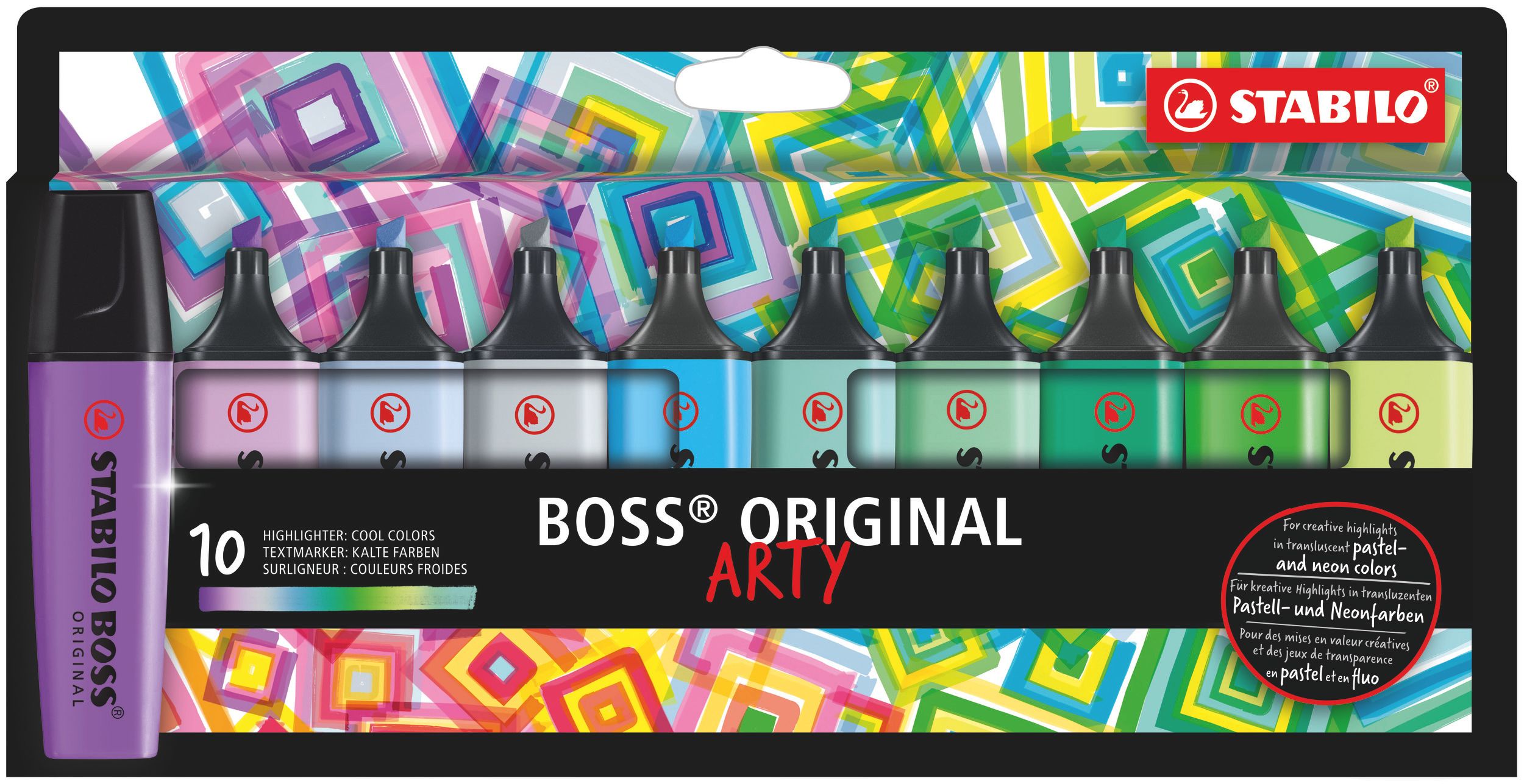Stabilo BOSS ORIGINAL ARTY - Etui met 10 kleuren - Cool Colors