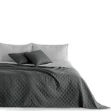 DecoKing Sprei, 170 x 270 cm, grafiet, antraciet, grijs, zilver, bedsprei, tweezijdig, onderhoudsvriendelijk, Axel