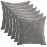 vidaXL Kussensloop 6 st Heerlen Donkergrijs 30 x 30 cm Chenille Stof