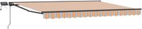 vidaXL Parasol manuel avec éclairage LED solaire Polyester Orange 450 cm