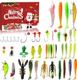 Merkloos / Sans marque FBWANG TRADE SARL Adventskalender - 24 Dagen Kerstmis Countdown Geschenkdoos - Kerstmis Cadeau - Vissen - Kunstaas set