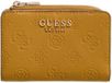 GUESS portemonnee Blake SLG Zip Around Card Case Topaz Logo mosterdgeel