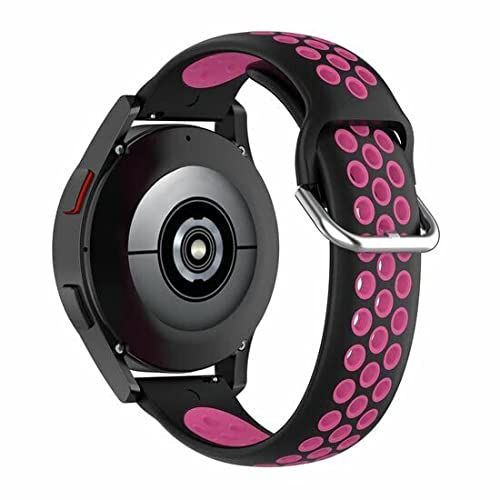 By Qubix - Siliconen sportbandje met gesp - Zwart + roze - Compatible met Garmin Vivoactive 3 - Compatible Garmin bandje