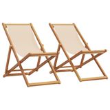VidaXL Tuinstoel Terras Eucalyptus, Polyester Beige
