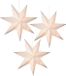 Lumineo Verlichte kerststerren - 3x - wit - 40 cm - op batterijen - 10 led lampjes - warm wit