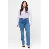 Fox Factor Plus Size high waist straight leg jeans - mediumblauw