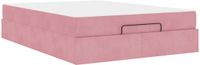 vidaXL Bedframe met Matras Roze Fluweel Tweepersoons