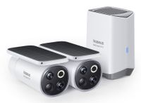 Baseus S1 Pro Beveiligingscamera Set Draadloos Buiten 2 Kanalen 3K Camera WIFI met Zonnepaneel en Homestation IP67 Nachtzicht 16GB eMMC
