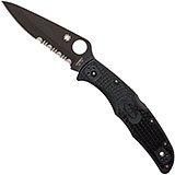 Spyderco Endura 4 Black C10PSBBK Partly Serrated Pocket Knife