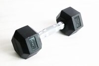 Muscle Power Hexa Dumbbell - 7 kg - Zwart & Chroom