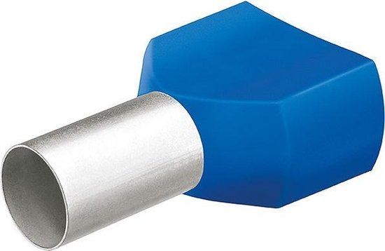 KNIPEX Tweeling adereindhulzen, Met kunststofkraag, Blauw, 25 stuk