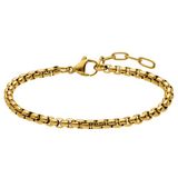 Lucardi - Dames Stainless steel goldplated schakelarmband voor dames - Armband - Staal - Goudkleurig - 195 cm
