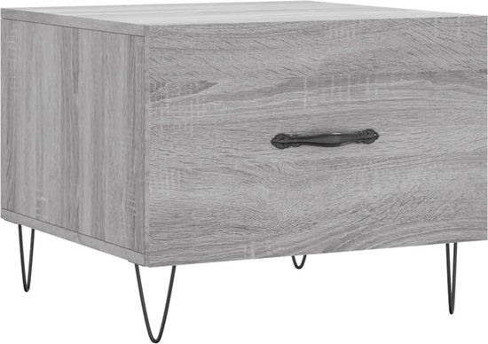 vidaXL Salontafel 50x50x40 cm bewerkt hout grijs sonoma eiken