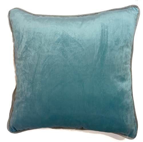 Rapport Home Square Reversible Pillowcase 43 x 43 cm Duck Egg and Silver