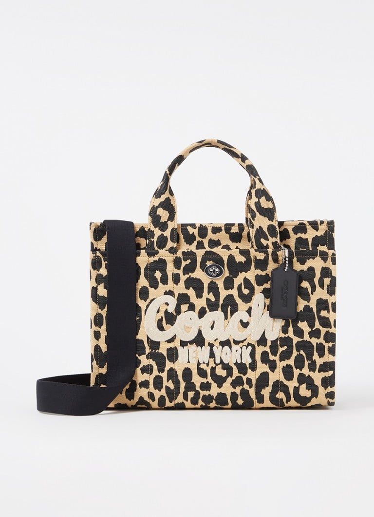 Coach Cargo canvas handbag with leopard print