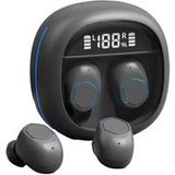 ELVANZA Draadloze Bluetooth-oortjes, in-ear, sporthoortjes, zwart