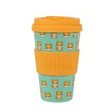 IDRINK - RPET Koffiemok met Opening en Siliconen Deksel, Gemakkelijk Mee Te Nemen, 435 ml Gerecyclede Kunststof Meeneembeker, 8,7 x 8,7 x 15 cm, 435 ml (SHIBA)
