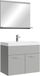 Badplaats Montreal Set 02 60 x 35 cm – Gris mat – Meuble suspendu avec lavabo et miroir
