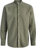 JACK&JONES JJEBREEZE LINEN BLEND BAND SHIRT L/S SN Heren Overhemden Lange mouw Katoen Linnen XXL Dusty Olive