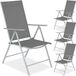Tectake Fauteuils de jardin - Lot de 4 - Gris/Argent