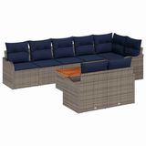 vidaXL Tuinbankenset 9 st Grijs poly rattan