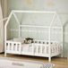 Lit bébé 70x140 cm, modèle maison avec protection anti-chute, blanc