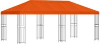 vidaXL Tuinpaviljoen 6 x 3 m Oranje Polyester en Staal 190 gsm