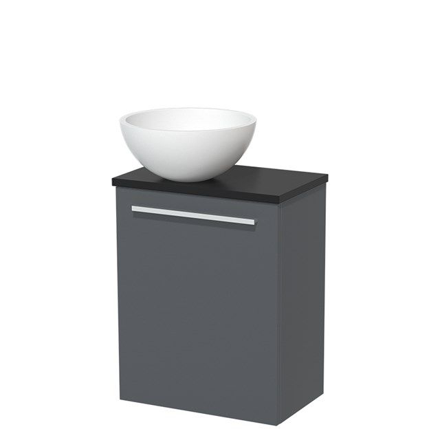 Maxaro Toiletmeubel Modulo Donkergrijs 41 cm Mat Zwart