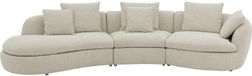 Goossens Canapé d'angle - Tissu - Beige - 367 x 84 x 152 cm - Gauche