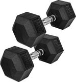 MOVIT Dumbbell - Gietijzer - Hexagon - Vaste Halter - 2 x 15 kg