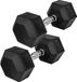 MOVIT Dumbbell - Gietijzer - Hexagon - Vaste Halter - 2 x 15 kg