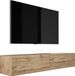 Meuble TV suspendu, design moderne : largeur 170 cm, hauteur 34 cm, couleur marron
