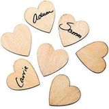Heble® 50 stuks Houten Hartjes - Gastenboek - Hout - Bruin
