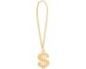 PartyXplosion Dollar teken ketting - Goud - Kunststof - Gangster - Carnaval/Verkleed Accessoires