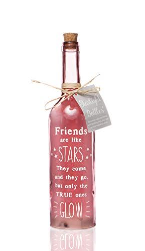 Starlight Bottles Oplichtende LED "Friends are Like Stars" glazen flessenlicht | Cadeau voor vriendin