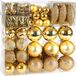 Deuba Christbaumkugeln - Set van 103 Kunststoff Matt Glanzend - Gold
