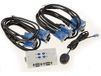 KALEA-INFORMATIQUE KVM-switch voor 4 pc's. VGA-monitor, toetsenbord en USB-muis, met afstandsbediening en KVM-kabels meegeleverd.