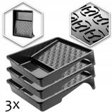 KADAX Verfbak 25,5 x 33 cm, kunststof verfroller lade voor het schilderen van muren en decoratie, schilderaccessoires voor kamerrenovatie (zwart, set van 3)