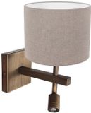 Steinhauer Wandlamp Stang 4892BR Brons met Grijze Linnen Kap
