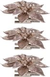 Cosy & Trendy Étoile de Noël - 6x pièces - paillettes roses - sur clip - 9 cm - décoration de Noël fleurs - plastique
