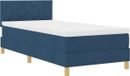 vidaXL Boxspringbed met kussens en hoofdbord, blauw, 90 x 200 cm, stof