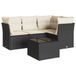 vidaXL 5-delige Loungeset met kussens, polyrattan, zwart