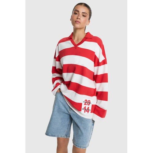 Alix the Label katoenen gestreepte sweater - rood