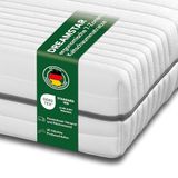 DREAMSTAR Koudschuimmatras Vital zilver XXL, 24 cm hoog, ergonomisch matras met 7 zones van koudschuim, hardheidsgraad 4 (H4), Öko-Tex gecertificeerd, hypoallergeen en antibacterieel, 140 x 200 cm