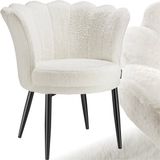 Tectake Fauteuil Stella Kuipstoel met armleuning crème/zwart