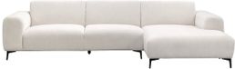 Vente-unique Canapé d'angle droit en tissu texturé beige SAPIGO