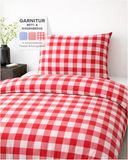 Rode geruite beddengoedset: 155x220 cm + 80x80 cm